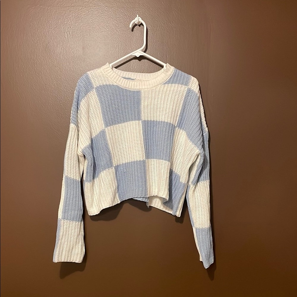 Moon & Madison Knit Sweater in Blue and White